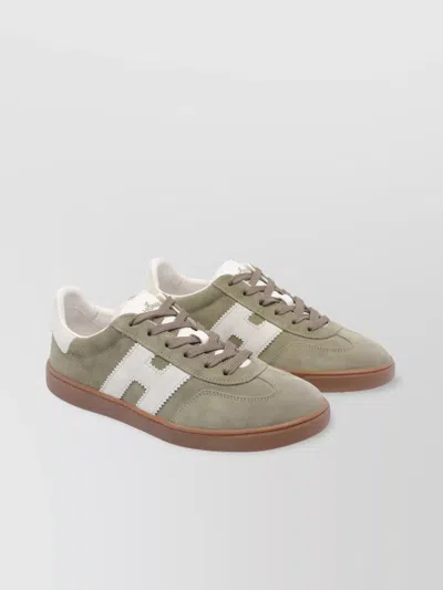 Hogan Round Toe Suede Low Top Sneakers