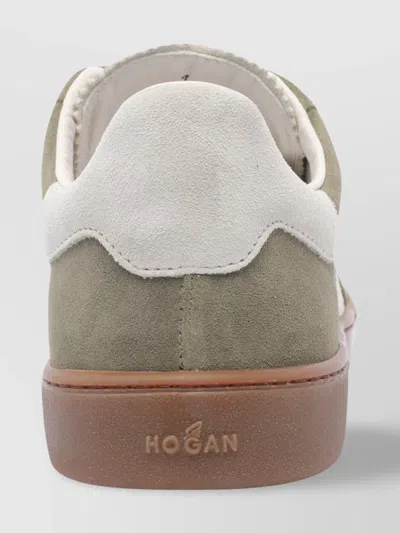 Hogan Round Toe Suede Low Top Sneakers