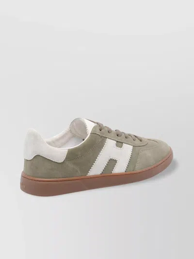 Hogan Round Toe Suede Low Top Sneakers