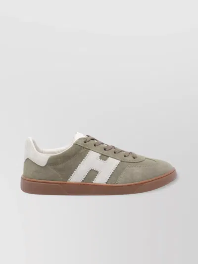 Hogan Round Toe Suede Low Top Sneakers