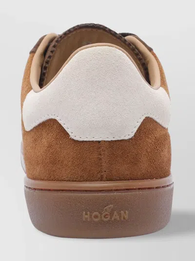 Hogan Low Top Suede Sneakers With Contrast Panel In Multi