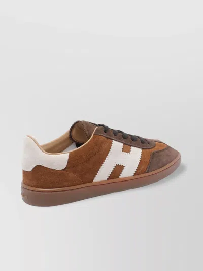 Hogan Low Top Suede Sneakers With Contrast Panel In Multi
