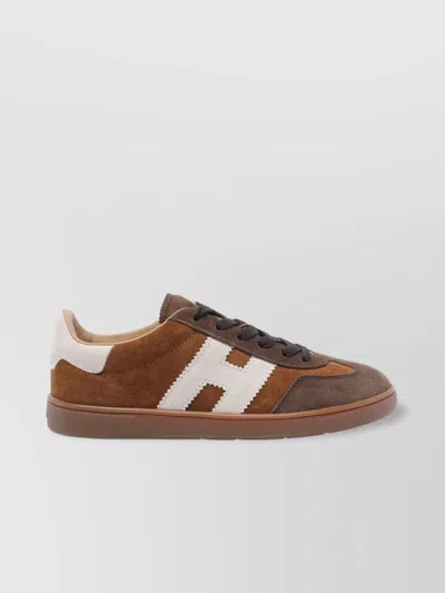 Hogan Low Top Suede Sneakers With Contrast Panel In Multi