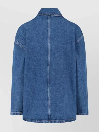 Anine Bing Relaxed Fit Jacket Patch Pockets In Blue