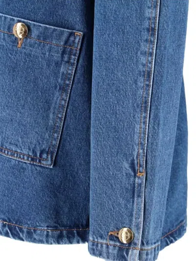 Anine Bing Relaxed Fit Jacket Patch Pockets In Blue