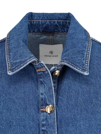 Anine Bing Relaxed Fit Jacket Patch Pockets In Blue