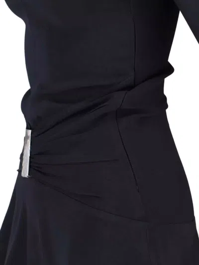 Attico Mini Dress With Deep V-neck In Black