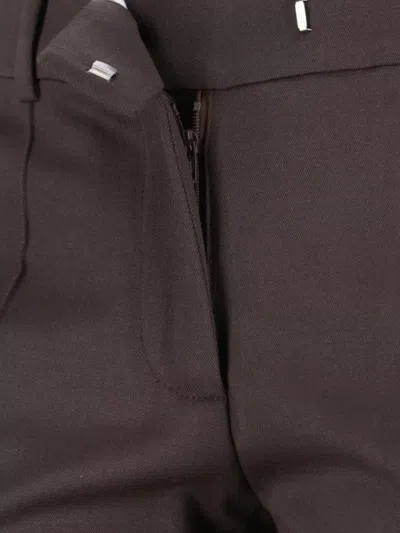 Attico High-waisted Bootcut Trousers With Silver Logo Detail In Gray