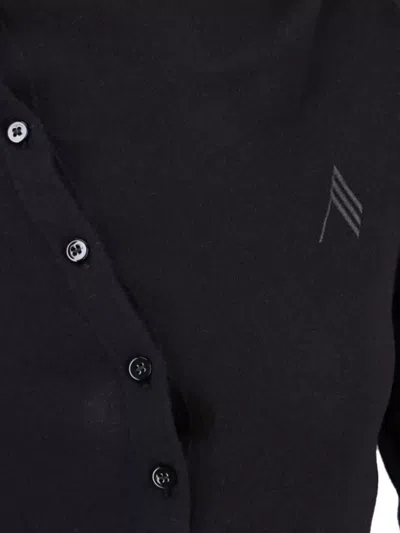 Attico Knee Length Dress Featuring Button Detailing In Black