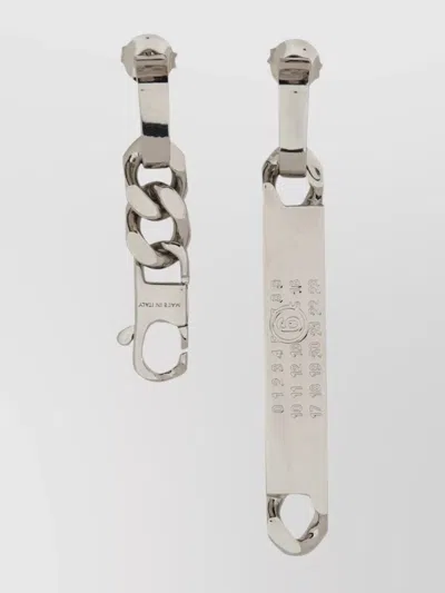 Mm6 Maison Margiela Polished Finish Chain Link Earrings