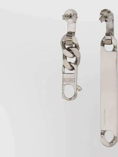 Mm6 Maison Margiela Polished Finish Chain Link Earrings