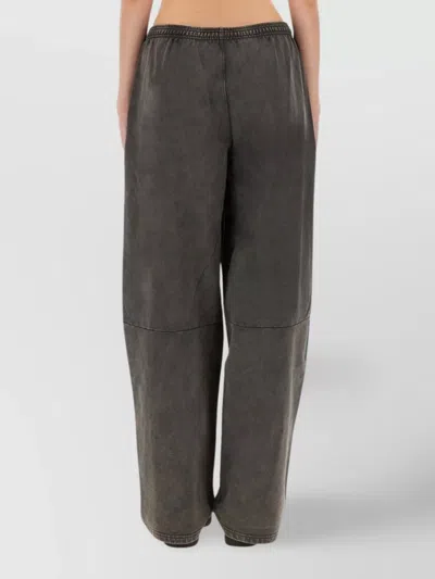 Alexander Wang Elastic Waistband Wide Leg Trousers In Gray