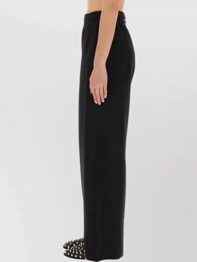 Alexander Wang Crystal Thong Satin Trousers In Black