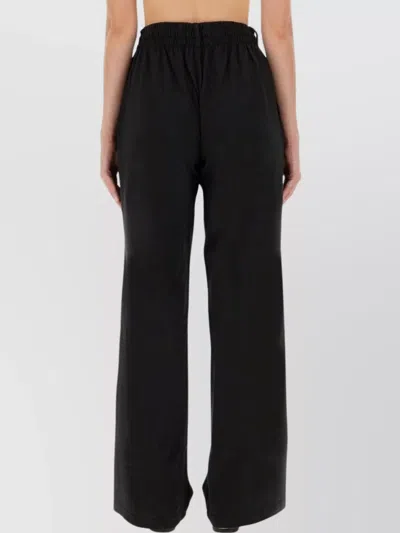 Alexander Wang Crystal Thong Satin Trousers In Black