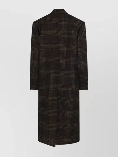 Isabel Marant Étoile Checked Double-breasted Lapel Coat In Black