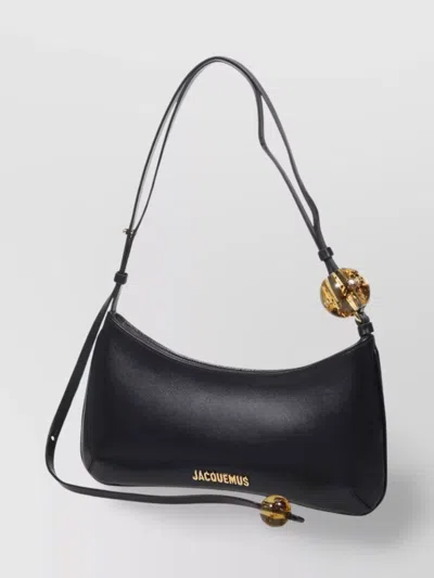 Jacquemus Women Black Top Zip Fastening Adjustable Shoulder Strap Internal Patch Pocket Contrast