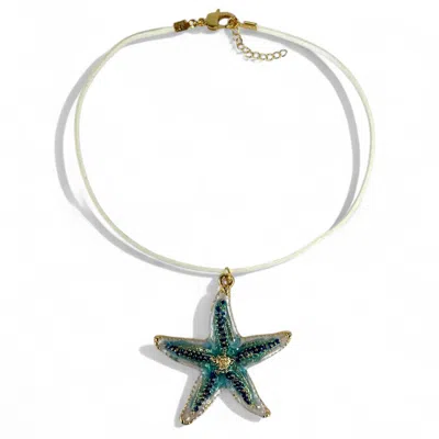 By Virgo Women's Blue / White / Gold Aegean Choker Necklace