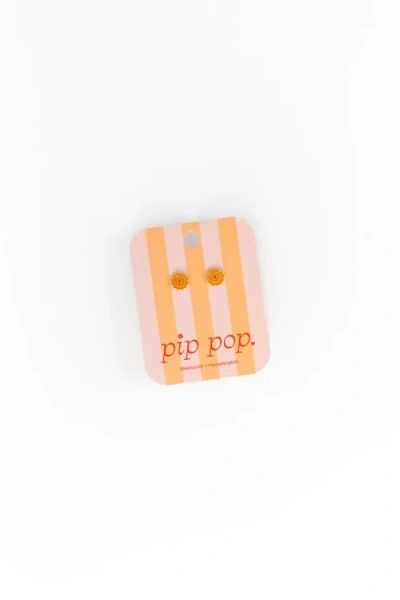 Pip Pop Lion Stud Earrings In Gold