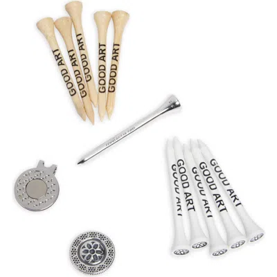 Good Art Hlywd Sterling Golf Tee & Ball Marker Set In Gold