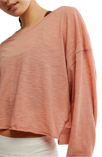 Free People My Time Layer Open Back Crop Top In Petal In Orange