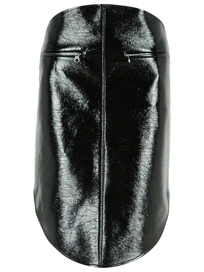 Courrèges Skirt Cotton Blend Asymmetric Hem In Black