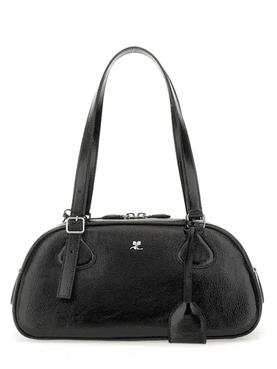 Courrèges Shoulder Bags With Adjustable Strap And Top Handle In Black