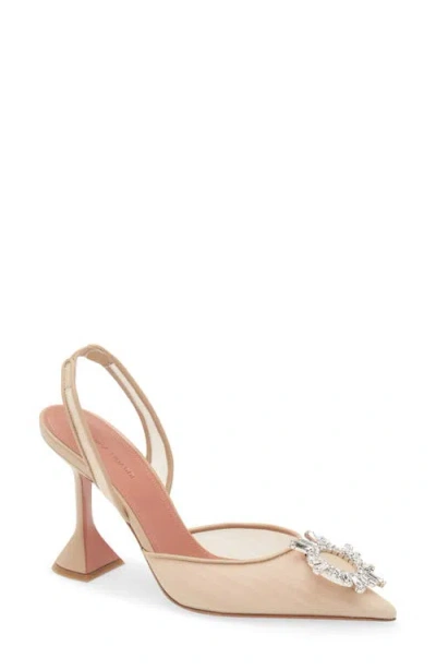 Amina Muaddi Begum Mesh Pointed Toe Slingback Pump