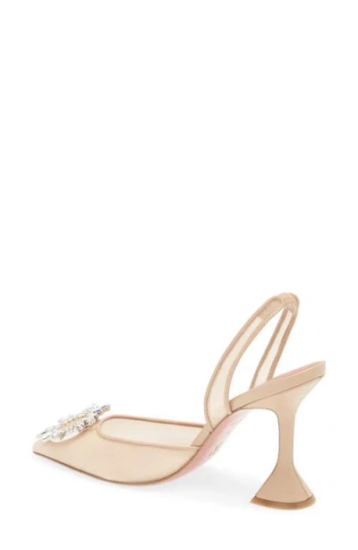Amina Muaddi Begum Mesh Pointed Toe Slingback Pump