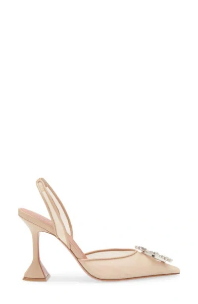 Amina Muaddi Begum Mesh Pointed Toe Slingback Pump