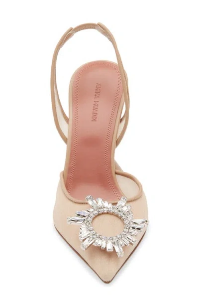 Amina Muaddi Begum Mesh Pointed Toe Slingback Pump