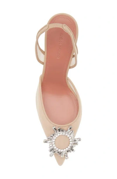 Amina Muaddi Begum Mesh Pointed Toe Slingback Pump