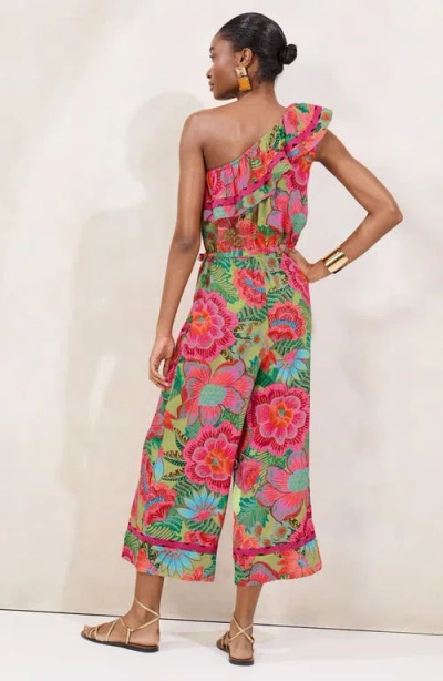 Lipsy Floral Print One Shoulder Crop Jumpsuit