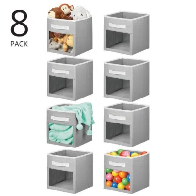 Mdesign Fabric Nursery Storage Cube, Front Window/handle, 8 Pack In Metallic