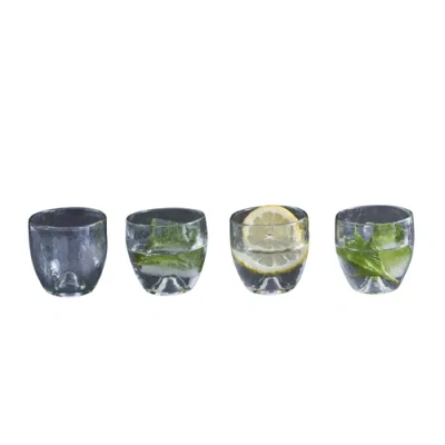 The Collective Home Pebbled Punt Glasses In Transparent