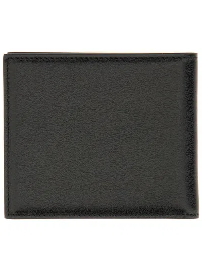 Dolce & Gabbana Calfskin Leather Bifold Wallet In Black
