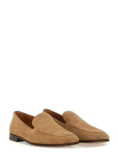 Dolce & Gabbana Loafers With Almond Toe And Suede Finish In Neutral