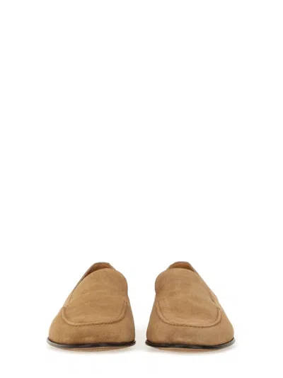Dolce & Gabbana Loafers With Almond Toe And Suede Finish In Neutral