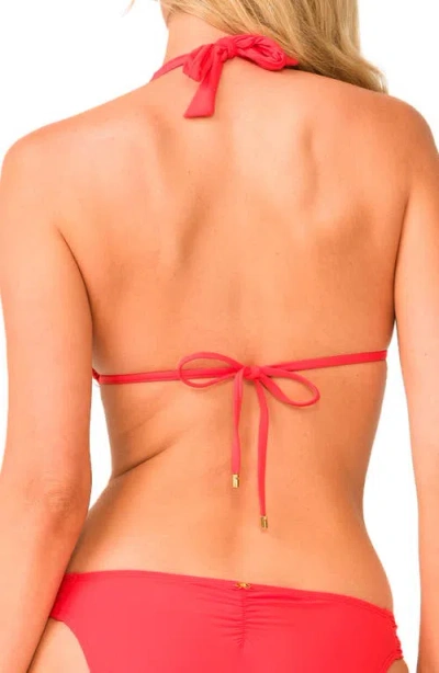 Pq Swim Lace Overlay Bikini Top In Red