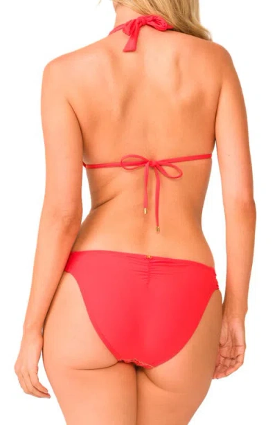 Pq Swim Lace Overlay Bikini Top In Red
