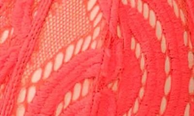 Pq Swim Lace Overlay Bikini Top In Red