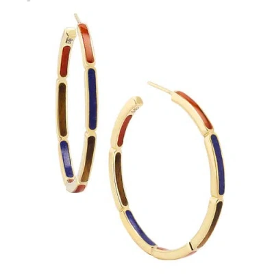 Jan Leslie Inside Out Hoop Earring Set In Sterling With 18k Gold Overlay