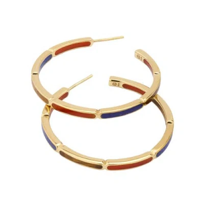 Jan Leslie Inside Out Hoop Earring Set In Sterling With 18k Gold Overlay