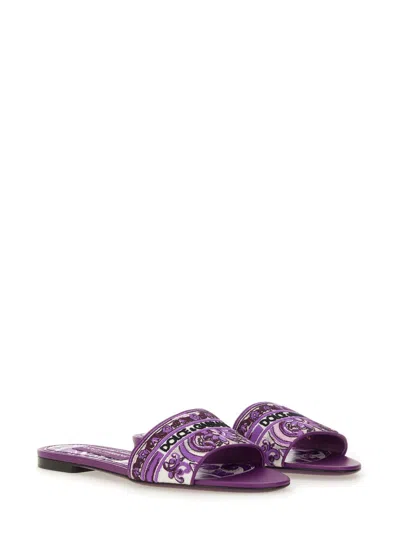 Dolce & Gabbana Slide Sandal With Embroidery
