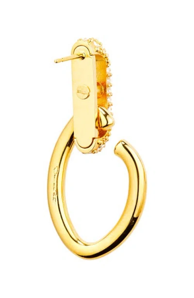 Oscar De La Renta Pavé Crystal Link Drop Earrings