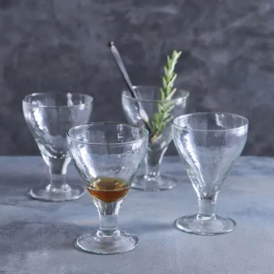 The Collective Home Pebbled Footed Goblets In Blue