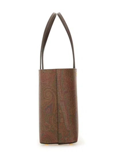 Etro Brown Shopper With All-over Jacquard Paisley Pattern