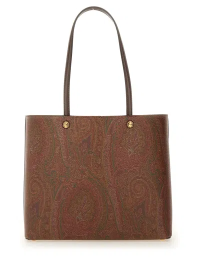 Etro Womens Arnica Cotton-blend Shoulder Bag Brown