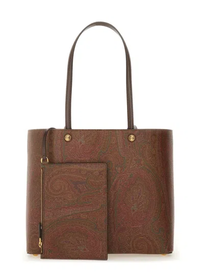 Etro Womens Arnica Cotton-blend Shoulder Bag Brown