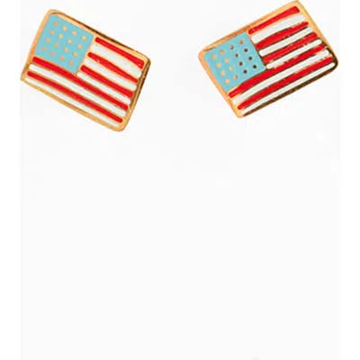 Pip Pop American Flag Stud Earring In Red