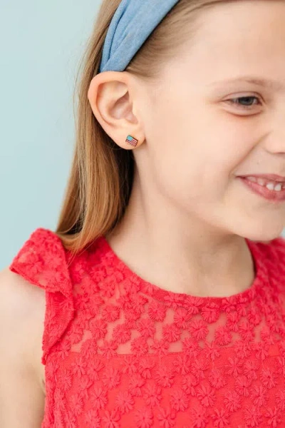 Pip Pop American Flag Stud Earring In Red